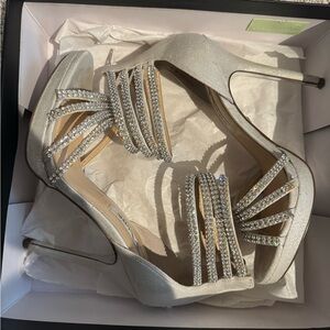 Silver heels size 8